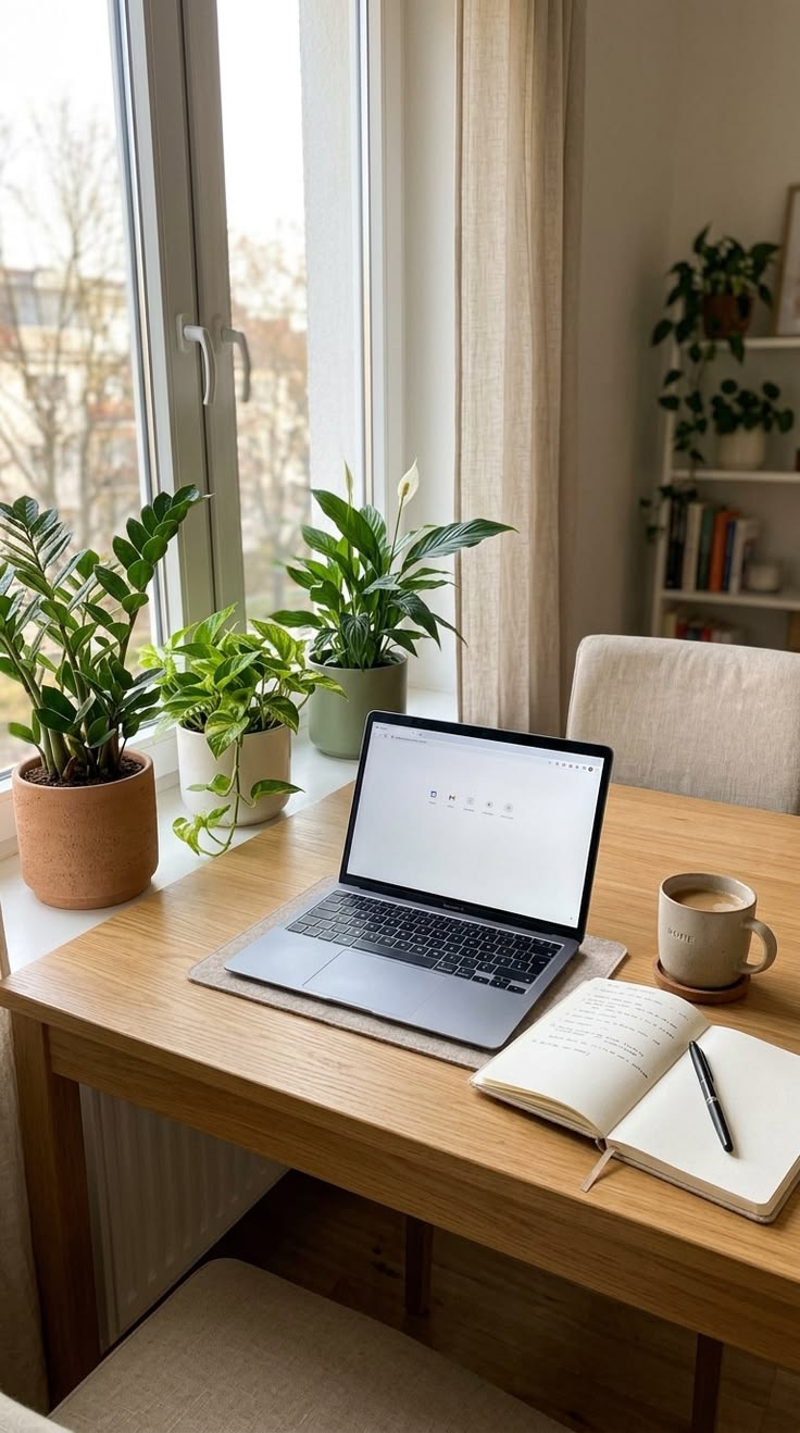 Peaceful writing space representing focused work time